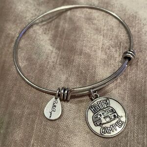 Happy Camper Silver Bangle Bracelet